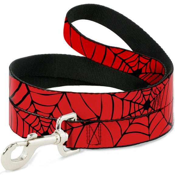 Marvel Comics Pet Leash, Dog Leash, Spiderweb Red Black, 6 Feet Long 1.0 Inch Wide