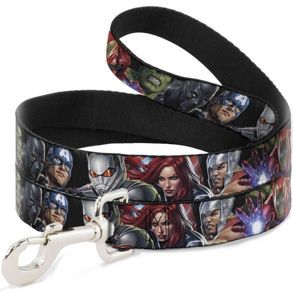 Marvel Comics Pet Leash, Dog Leash, Vivid Avengers Action Poses, 4 Feet Long 1.0 Inch Wide