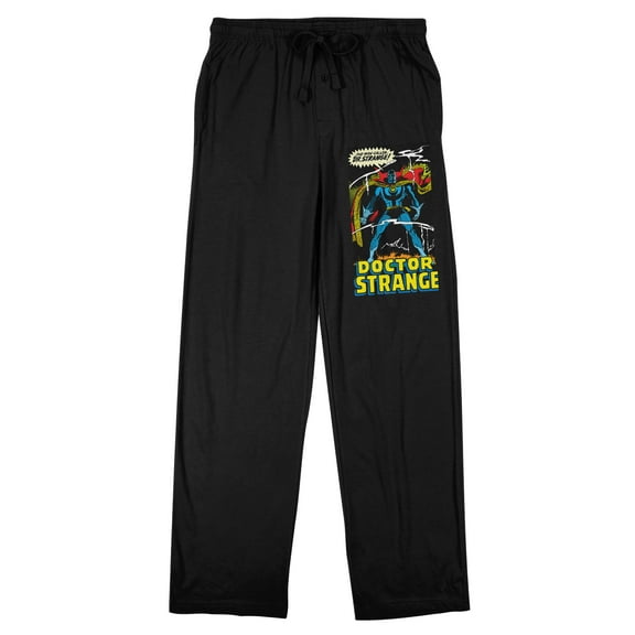 Marvel Comics Presents Dr. Strange Men's Black Sleep Pajama Pants-XL