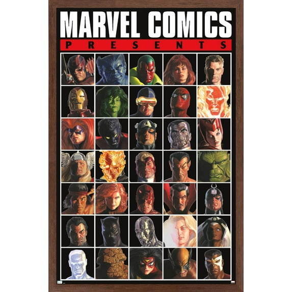 Marvel Comics - Presents Grid Wall Poster, 14.725" x 22.375", Framed