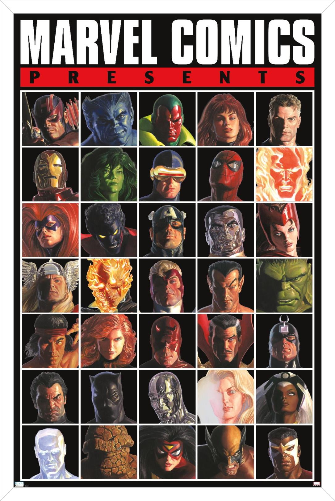 Marvel Comics - Presents Grid Wall Poster, 14.725" x 22.375", Framed