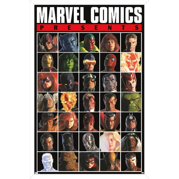 Marvel Comics - Presents Grid Wall Poster, 14.725" x 22.375", Framed