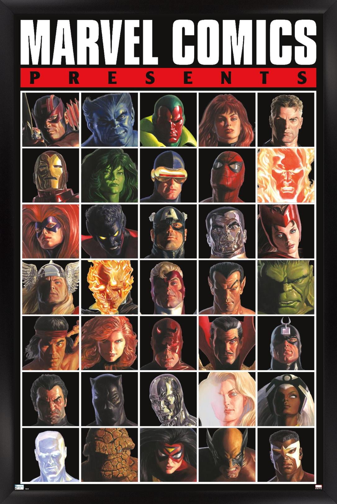 Marvel Comics - Presents Grid Wall Poster, 22.375" x 34", Framed