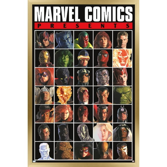 Marvel Comics - Presents Grid Wall Poster, 22.375" x 34", Framed