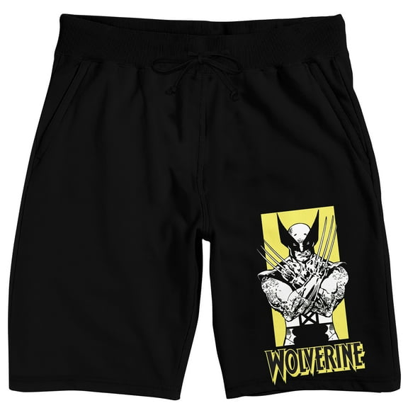 Marvel Comics Presents Wolverine Men's Black Sleep Pajama Shorts-Medium