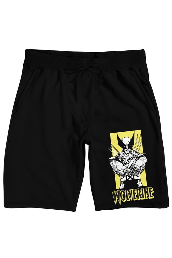 Marvel Comics Presents Wolverine Men's Black Sleep Pajama Shorts-Medium