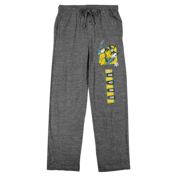 Marvel Comics Presents Wolverine Men's Gray Heather Sleep Pajama Pants-XXL