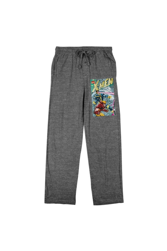 Marvel Comics Presents X-Men Comic Cover Art Men's Heather Gray Sleep Pants-Large