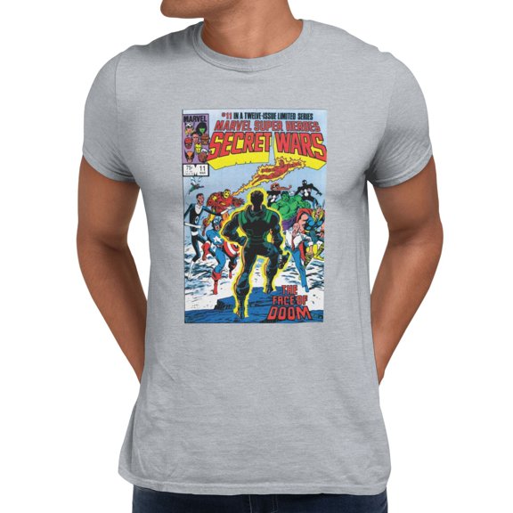 Marvel Comics Retro Avengers Secret Wars #11 The Face of Doom Mens T-Shirt (Sport Grey, S-XXXL)