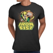 Marvel Comics Retro Iron Fist Action Pose Mens T Shirt Black, S-L