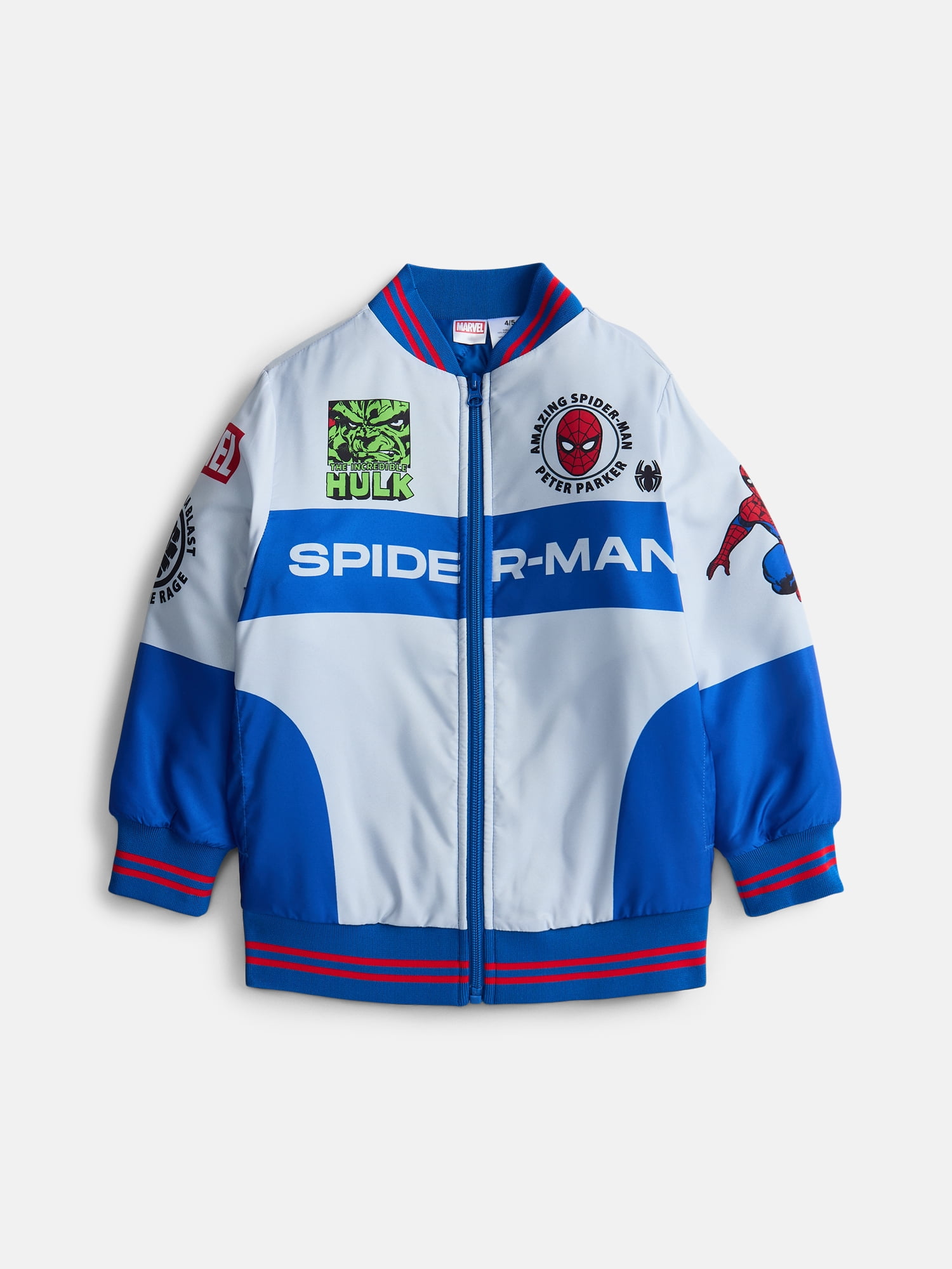 Marvel Comics Boys Retro Jacket with Long Sleeves, Sizes 4-12