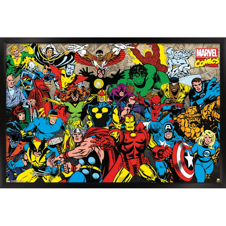 Marvel Comics - Retro Lineup Wall Poster, 14.725
