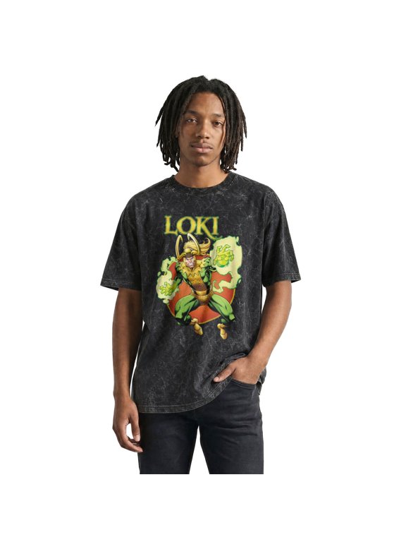 Comics Retro Loki Magic Sorcery T-Shirt (Black Mineral Wash, S-XXXL)