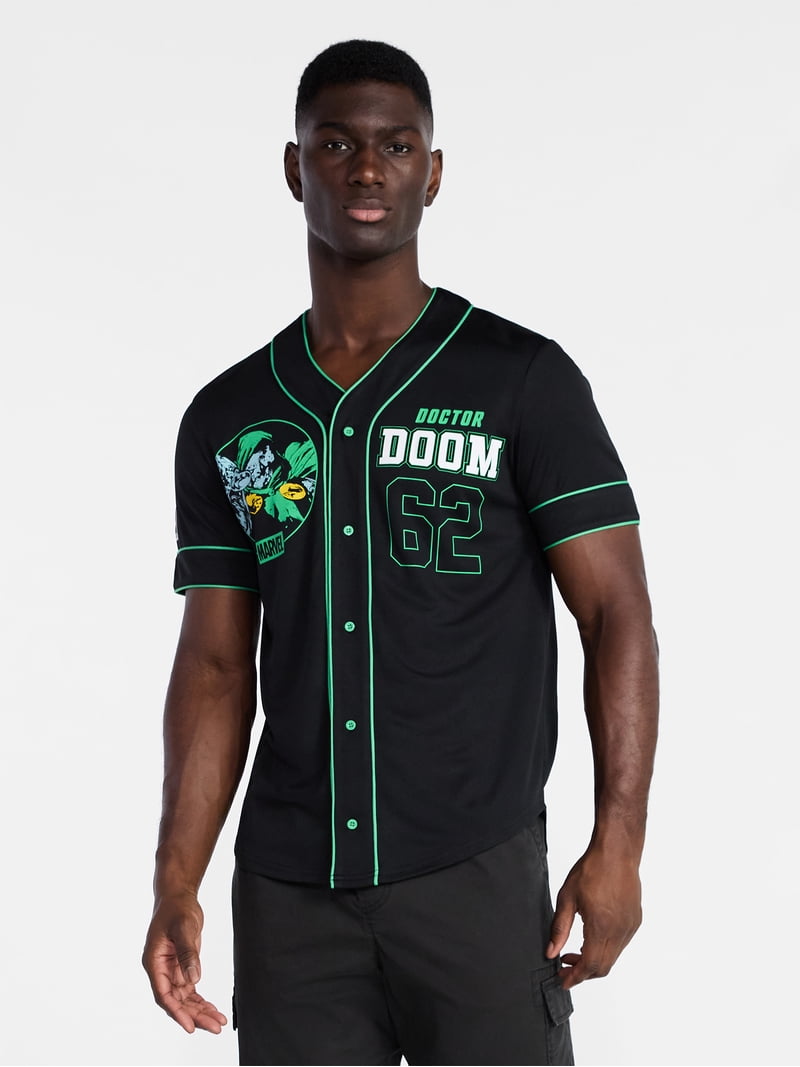 Marvel Comics Men's and Big Men's Doctor Doom Baseball Jersey