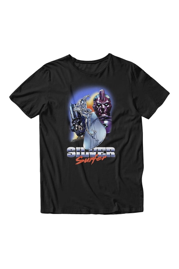 Comics Retro Silver Surfer Power Cosmic Men's T Shirt (Black, S-XXXL)