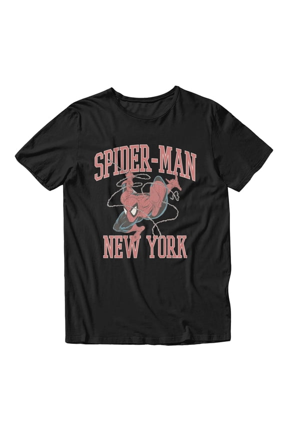 Comics Retro Spider-Man New York Throwback Men's T Shirt (Black, S-XXXL)