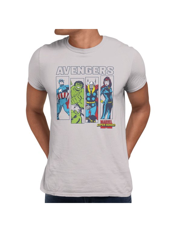 Comics Retro Super Heroes Classic Mens T-Shirt (Ice Grey, S-XXXL)