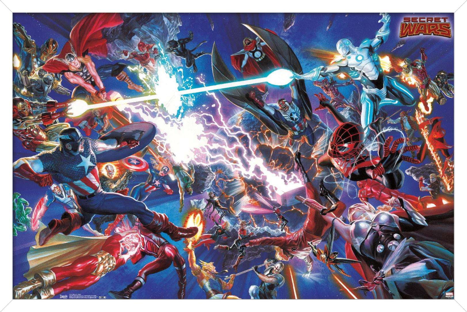 Marvel Comics - Secrets Wars - Battle Wall Poster, 14.725" x 22.375", Framed