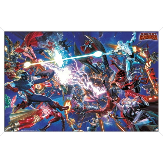 Marvel Comics - Secrets Wars - Battle Wall Poster, 14.725" x 22.375", Framed