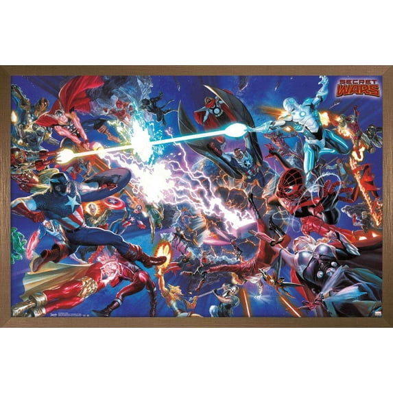 Marvel Comics - Secrets Wars - Battle Wall Poster, 22.375" x 34", Framed