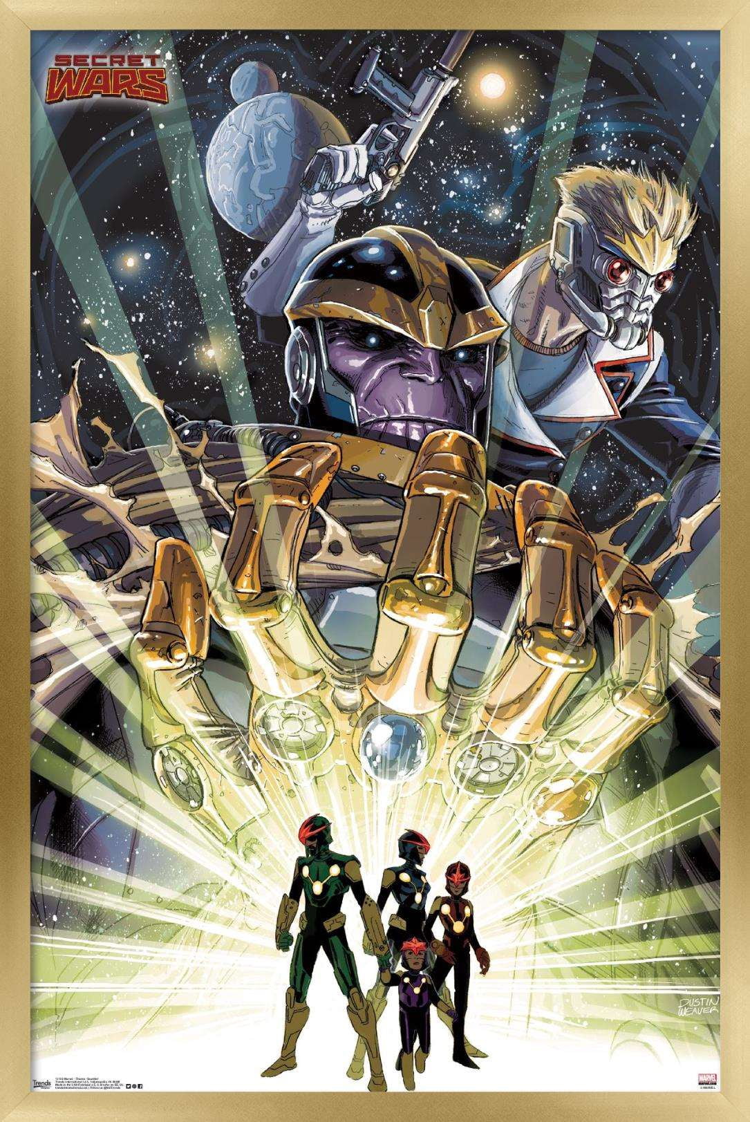 Marvel Comics - Secrets Wars - Thanos and the Infinity Gauntlet Wall Poster, 14.725" x 22.375", Framed