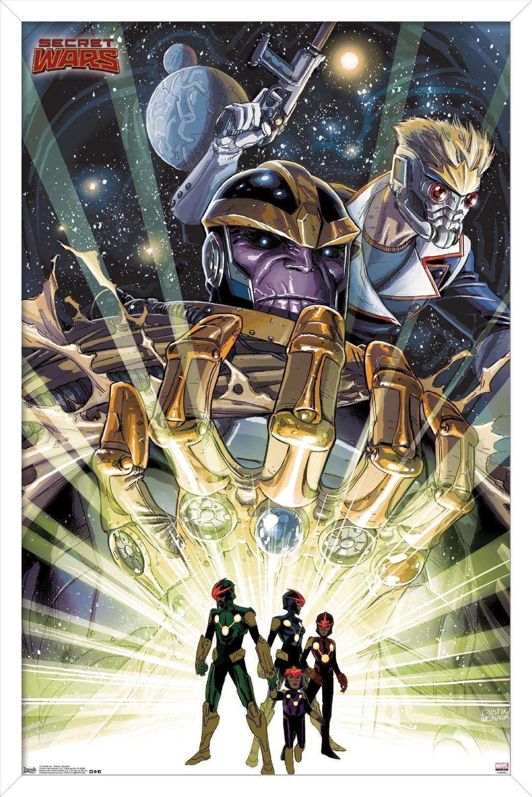 Marvel Comics - Secrets Wars - Thanos and the Infinity Gauntlet Wall Poster, 14.725" x 22.375", Framed