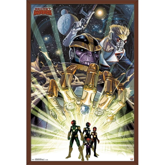 Marvel Comics - Secrets Wars - Thanos and the Infinity Gauntlet Wall Poster, 22.375" x 34", Framed