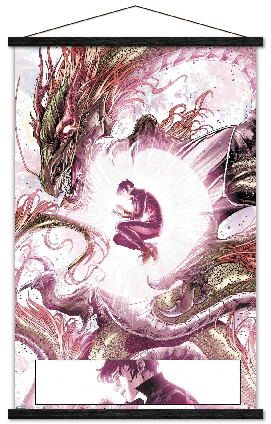 Marvel Comics - Shang- Chi - Avengers World #20 Wall Poster with Wooden Magnetic Frame, 22.375" x 34"