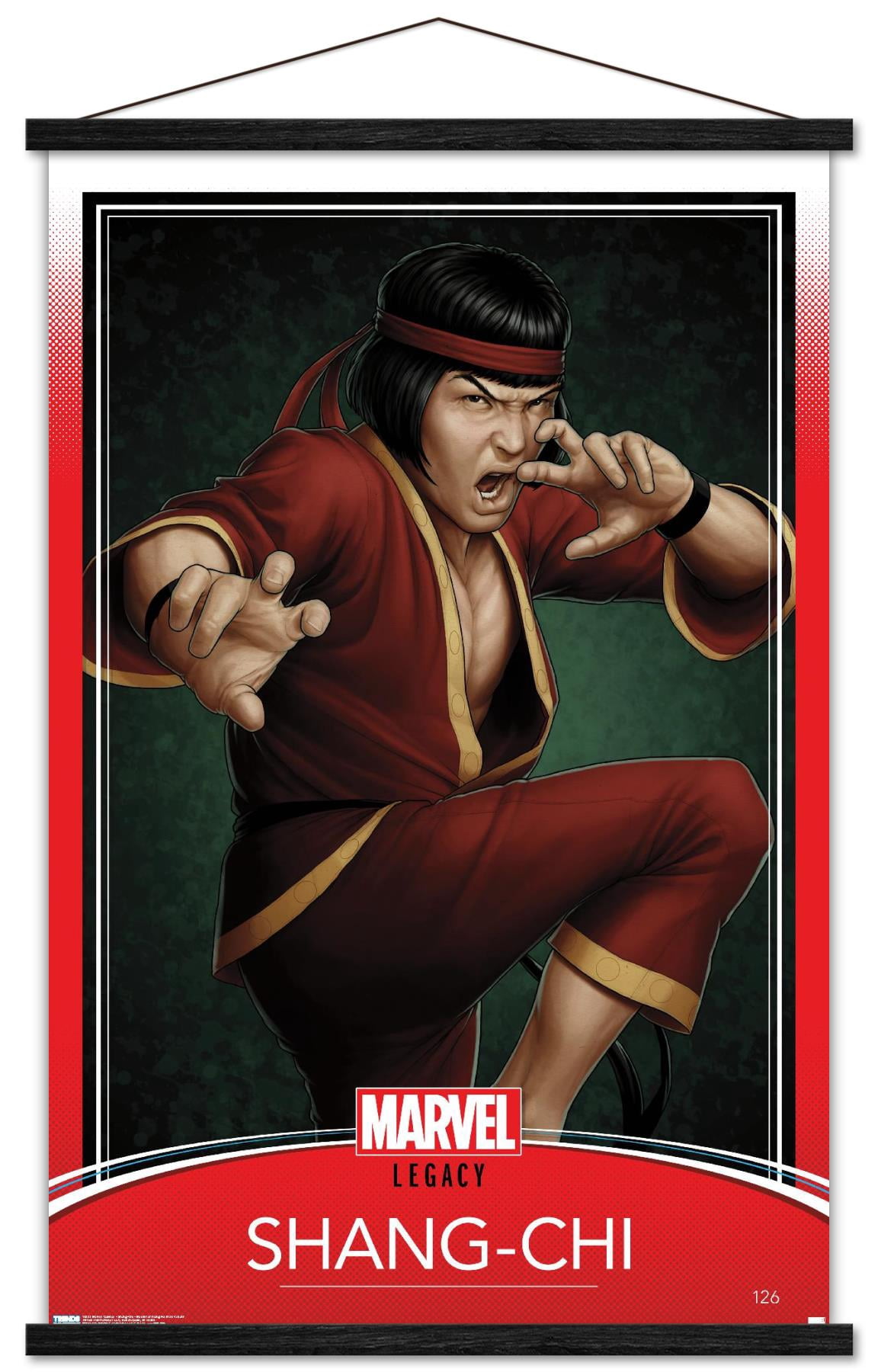 Marvel Comics - Shang- Chi - Master Of Kung Fu #126 Variant Wall Poster with Wooden Magnetic Frame, 22.375" x 34"