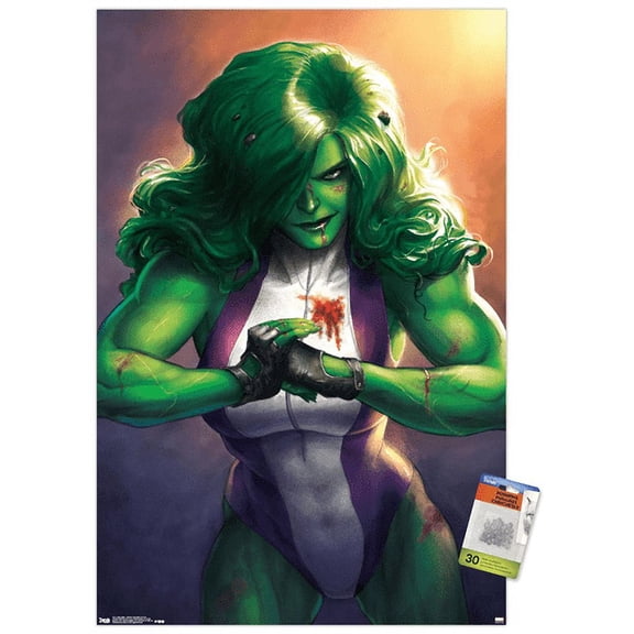 Marvel Comics - She-Hulk - Totally Awesome Hulk - Cover #4 Wall Poster with Push Pins, 22.375" x 34"