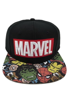 Marvel Comics Snapback Logo with Hero Collage Bill