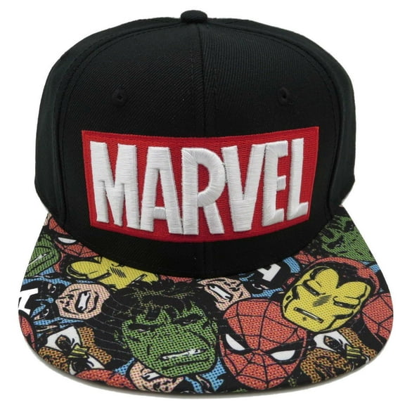 Marvel Comics Snapback Logo with Hero Collage Bill