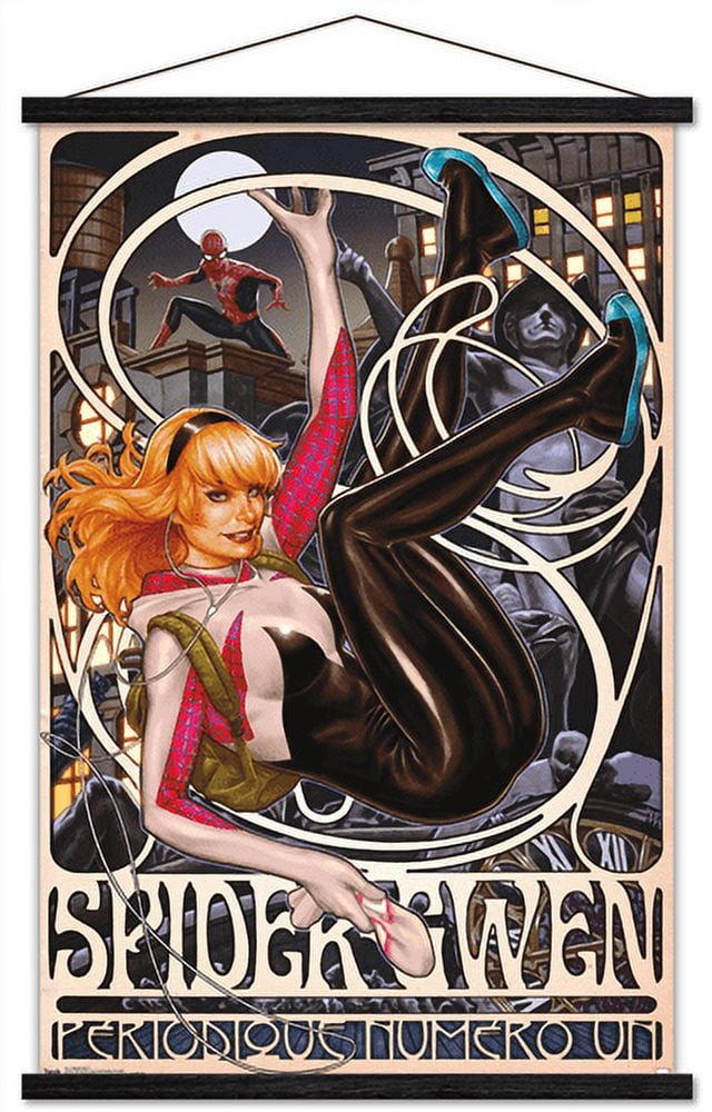 Marvel Comics - Spider-Gwen - Cover #1 Wall Poster with Wooden Magnetic Frame, 22.375" x 34"