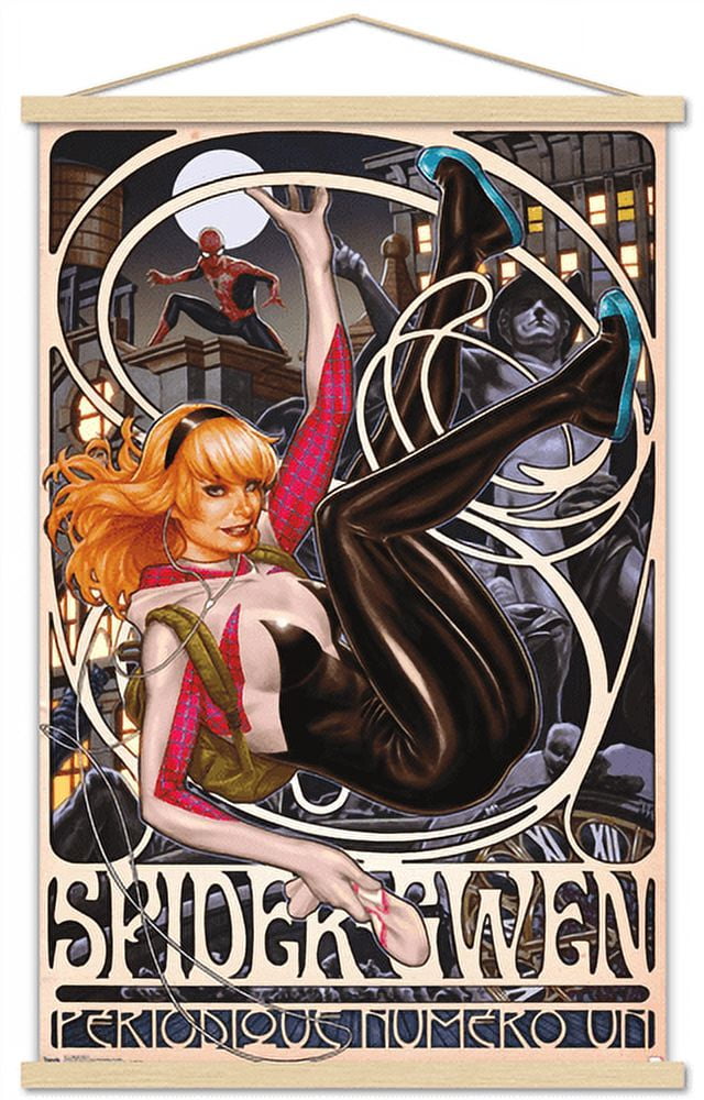 Marvel Comics - Spider-Gwen - Cover #1 Wall Poster with Wooden Magnetic Frame, 22.375" x 34"
