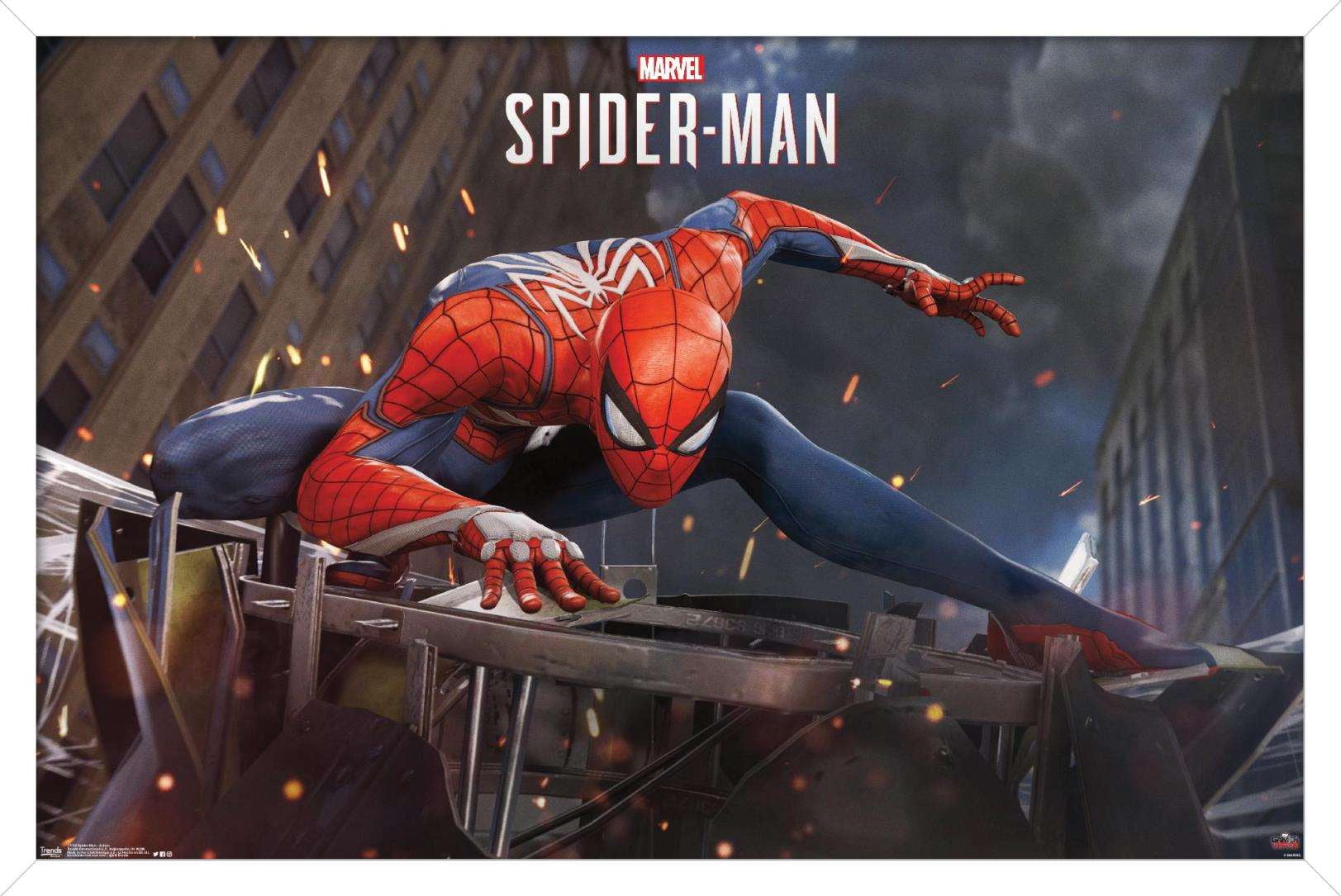 Marvel Comics - Spider-Man - Action Wall Poster, 14.725" x 22.375", Framed