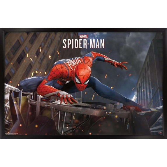 Marvel Comics - Spider-Man - Action Wall Poster, 14.725" x 22.375", Framed