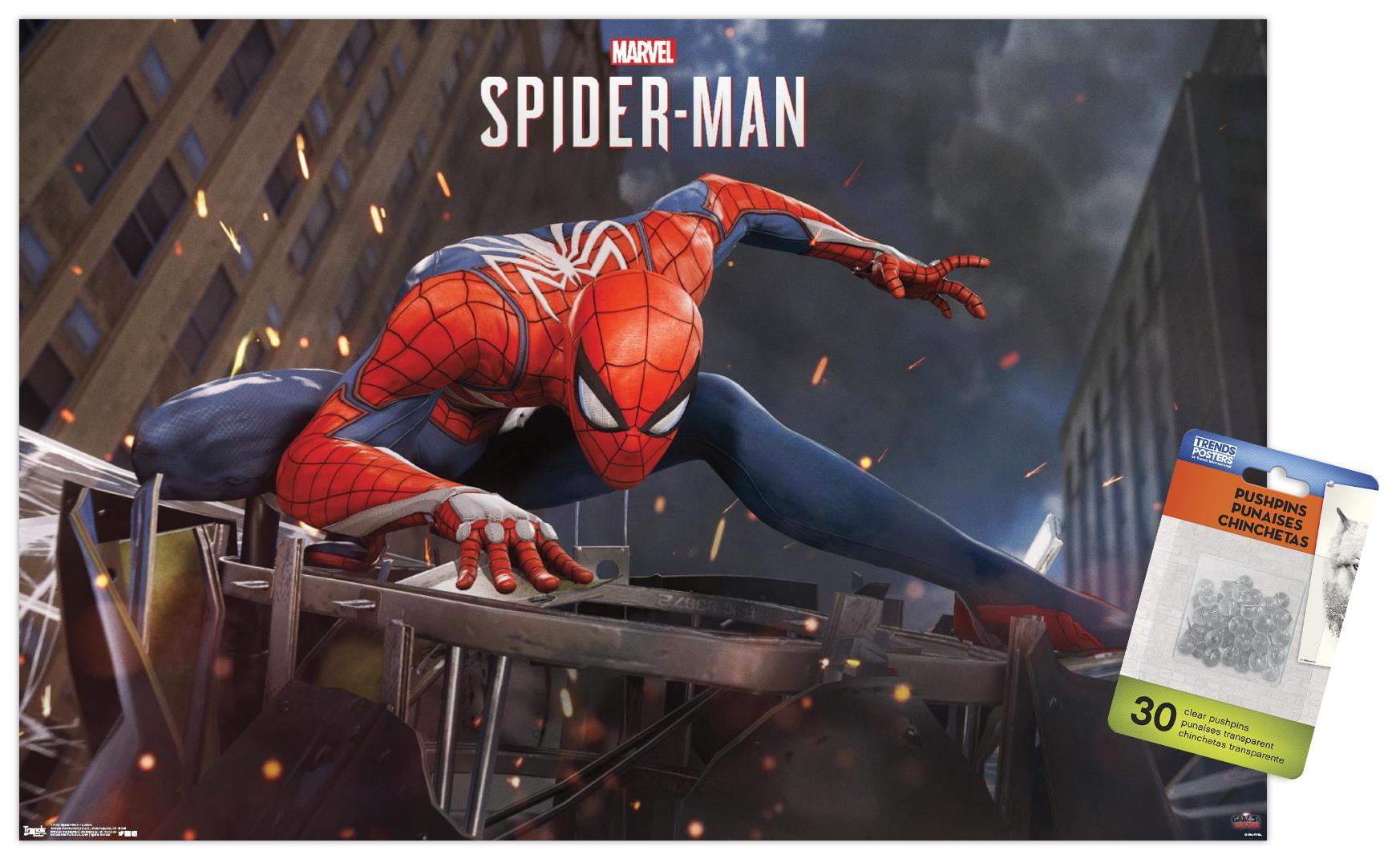 Marvel Comics - Spider-Man - Action Wall Poster with Push Pins, 14.725" x 22.375"