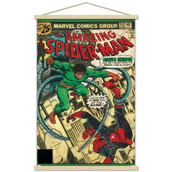 Marvel Comics - Spider-Man - Amazing Spider-Man #157 Wall Poster with Wooden Magnetic Frame, 22.375" x 34"