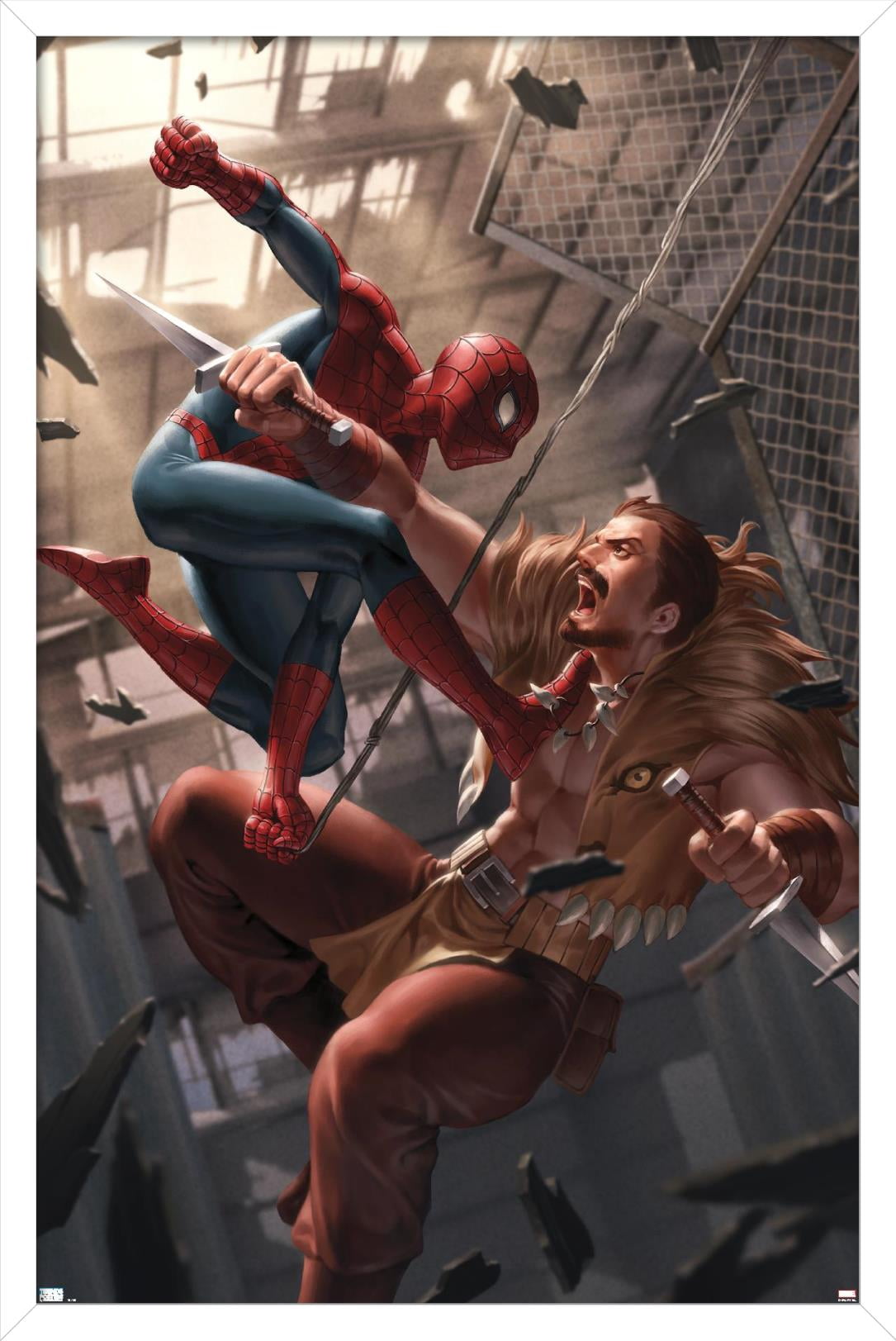Marvel Comics - Spider-Man - Battle with Kraven Wall Poster, 22.375" x 34", Framed