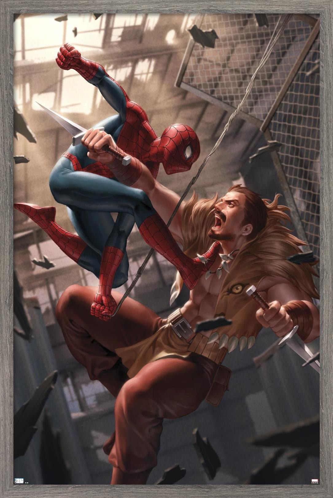 Marvel Comics - Spider-Man - Battle with Kraven Wall Poster, 22.375" x 34", Framed