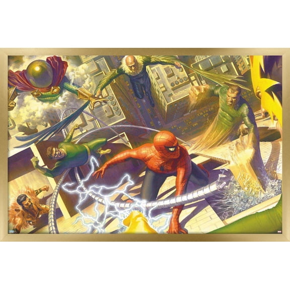 Marvel Comics - Spider-Man - Battle with Sinister Six Wall Poster, 22.375" x 34", Framed