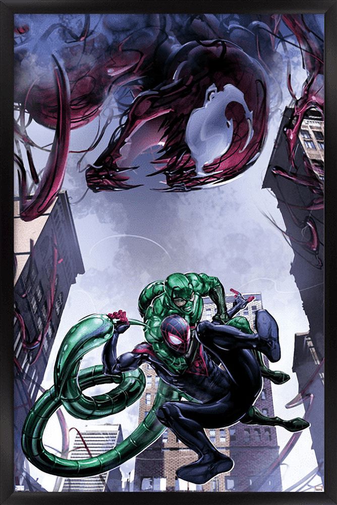 Marvel Comics - Spider-Man, Carnage, Scorpion - Absolute Carnage Miles Morales #1 Wall Poster, 14.725" x 22.375", Framed
