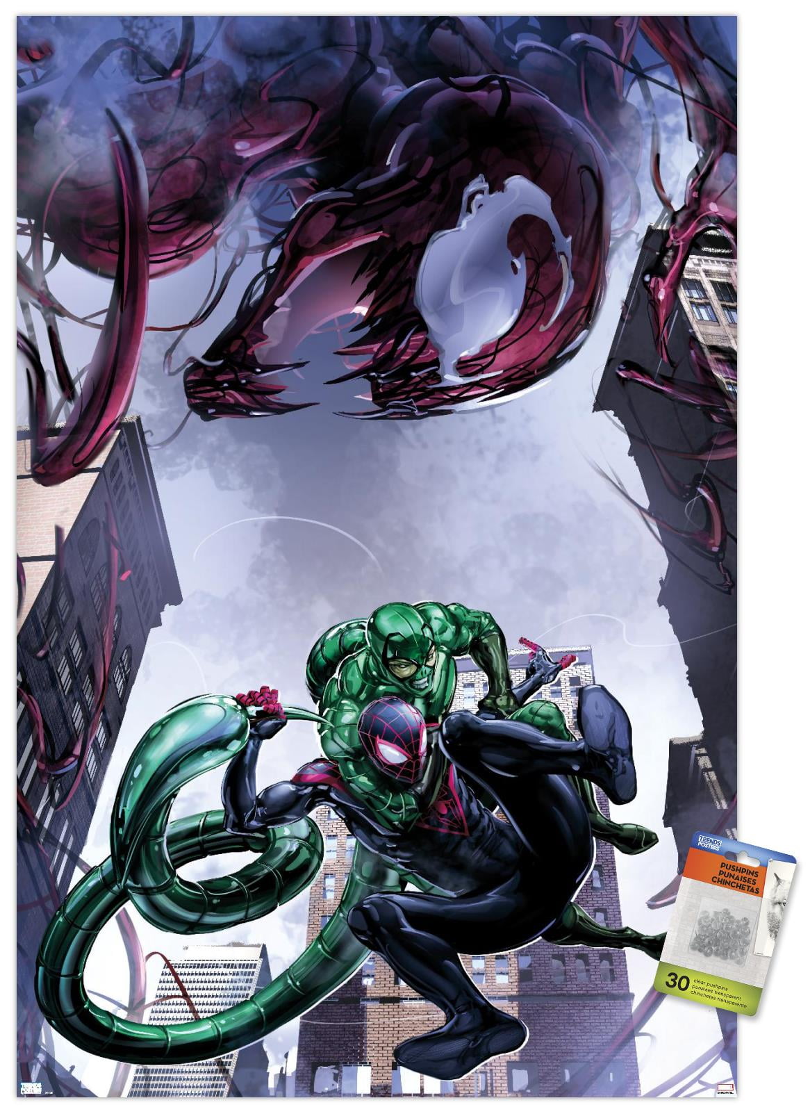 Marvel Comics - Spider-Man, Carnage, Scorpion - Absolute Carnage Miles Morales #1 Wall Poster with Pushpins, 22.375" x 34"