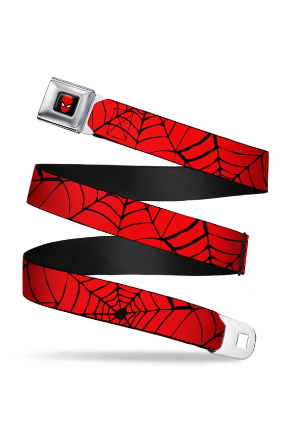 Marvel Comics Spider Man Full Color Spider web Red Black Webbing Seatbelt Seatbelt Belt Standard