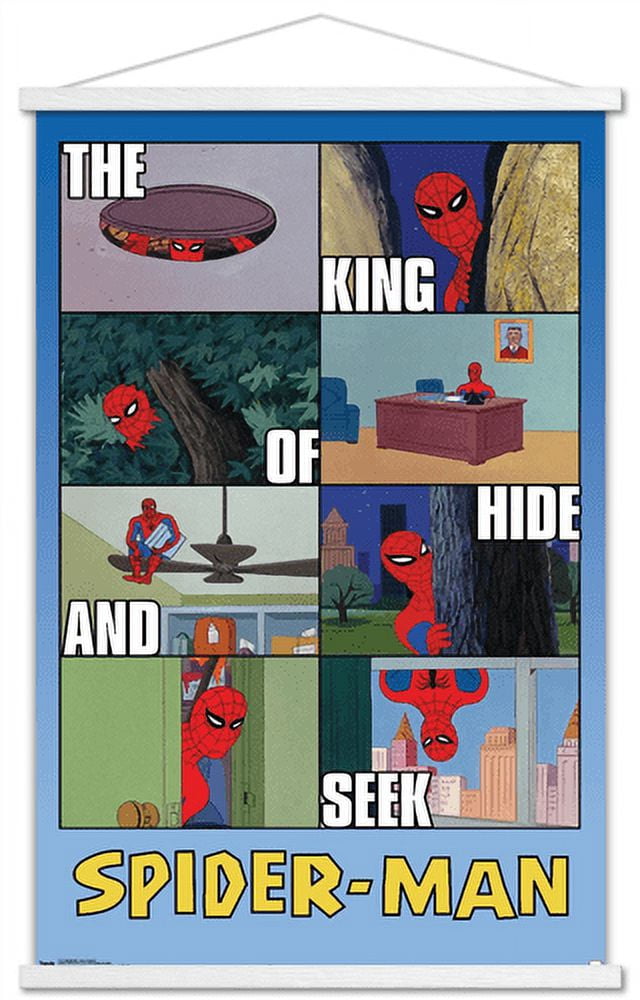 Marvel Comics - Spider-Man - Hide and Seek Wall Poster with Wooden Magnetic Frame, 22.375" x 34"