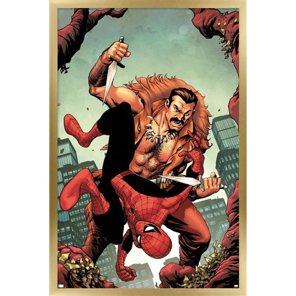 Marvel Comics - Spider-Man, Kraven The Hunter - Champions #3 Wall Poster, 14.725" x 22.375", Framed