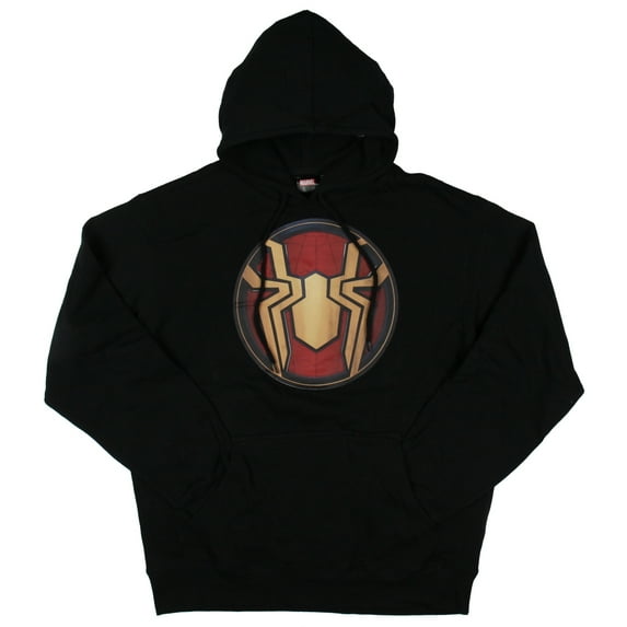 Marvel Comics Spider-Man Mens' No Way Home Gold Spider-Suit Logo Hoodie Pullover Sweatshirt
