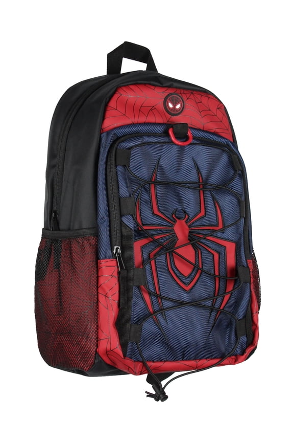 Marvel Comics Spider-Man Miles Morales 17" Backpack Laptop Travel Book Bag Padded Back Adjustable Strap Bungee Cord