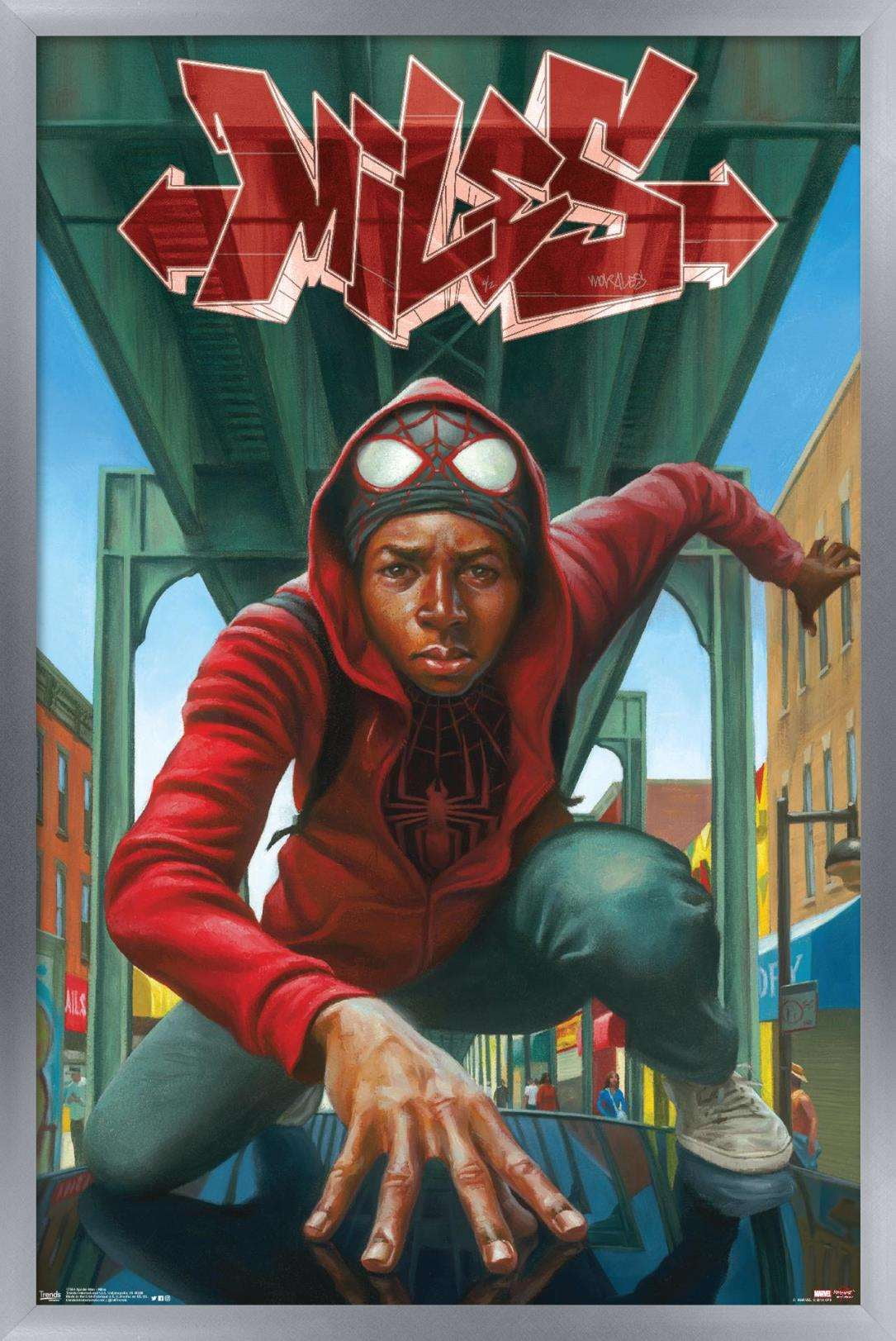 Marvel Comics - Spider-Man - Miles Wall Poster, 14.725" x 22.375", Framed