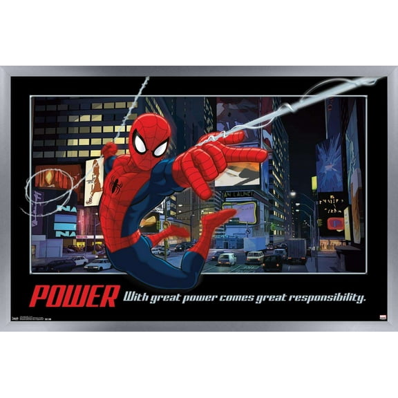 Marvel Comics - Spider-Man - Power Wall Poster, 14.725" x 22.375", Framed